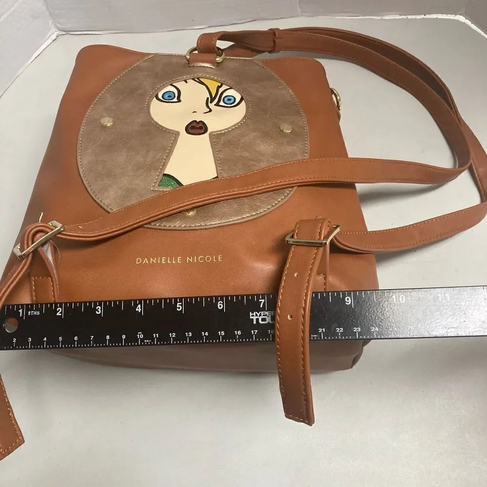 DANIELLE NICOLE Disney‎ Parks Tinkerbell Convertible Backpack Handbag Brown - Picture 6 of 12
